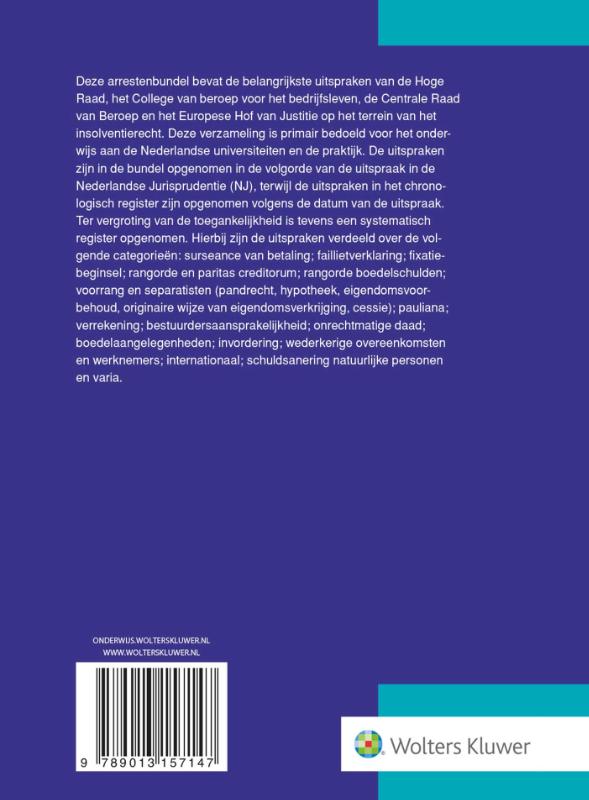 Arresten insolventierecht 2020 achterkant