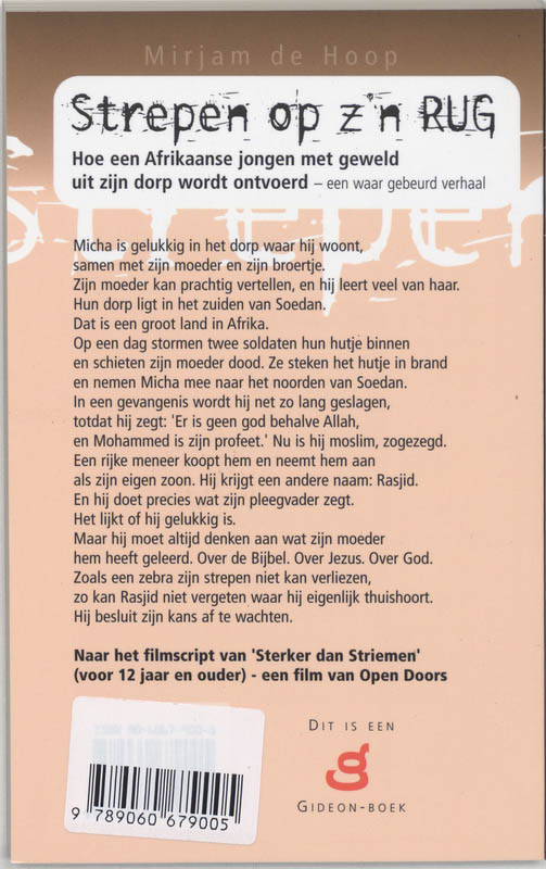 Strepen op z'n rug achterkant