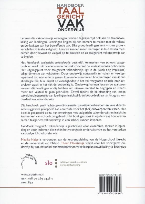 Handboek taalgericht vakonderwijs achterkant