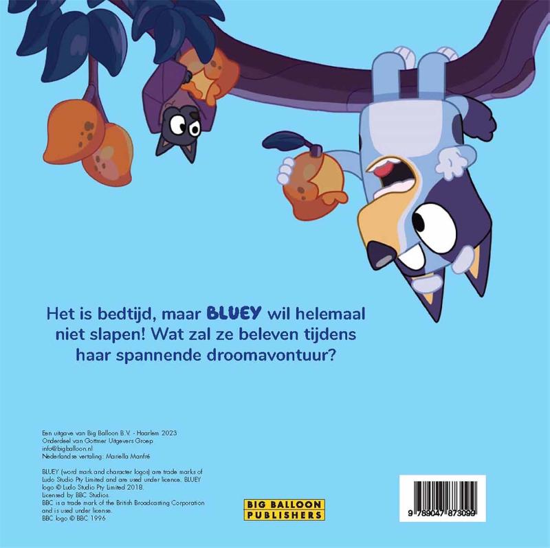 Welterusten fruitvleermuis / Bluey achterkant