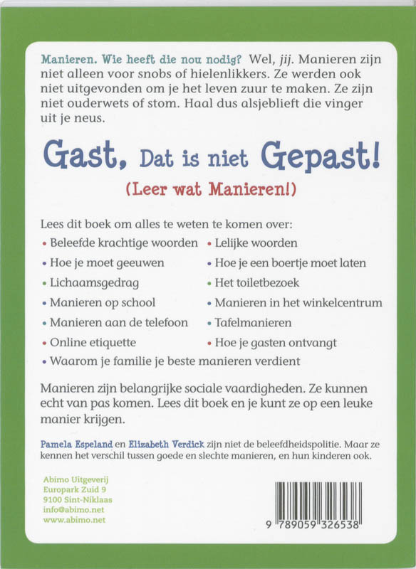 Gast, dat is niet gepast achterkant