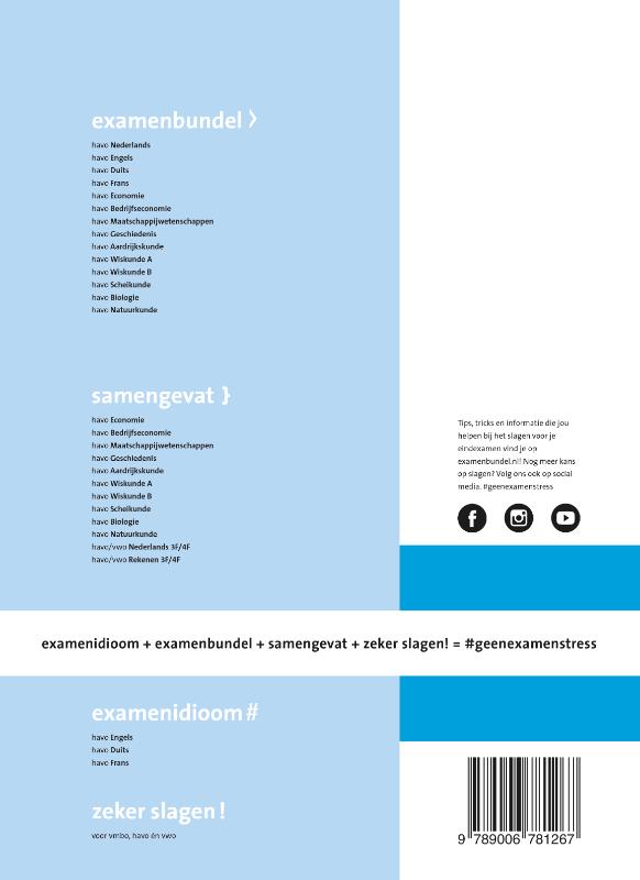 Examenbundel havo Nederlands 2020/2021 achterkant