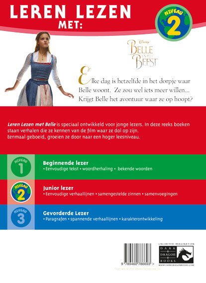 Leren lezen met Belle en het Beest achterkant