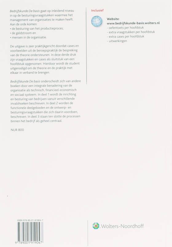 Bedrijfskunde achterkant