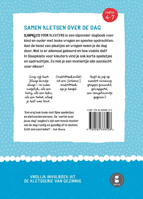 Slaapklets! voor kleuters achterkant