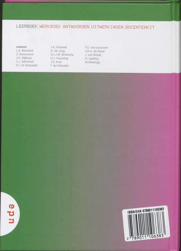 Getal en Ruimte / 2 Vwo deel 2 achterkant