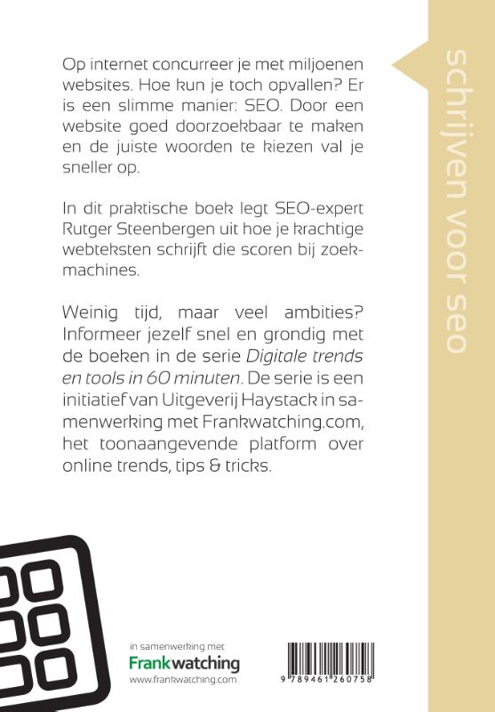Schrijven voor SEO in 60 minuten / Digitale trends en tools in 60 minuten / 7 achterkant