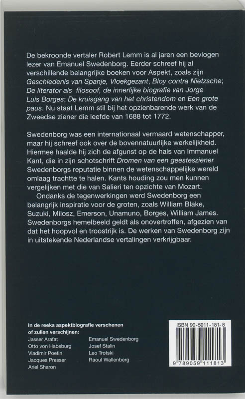 Emanuel Swedenborg achterkant