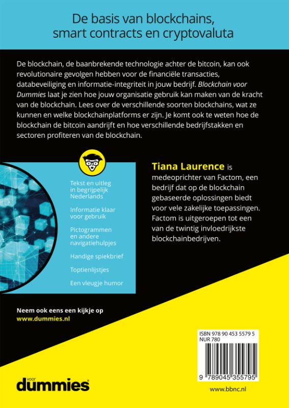 Blockchain voor Dummies achterkant