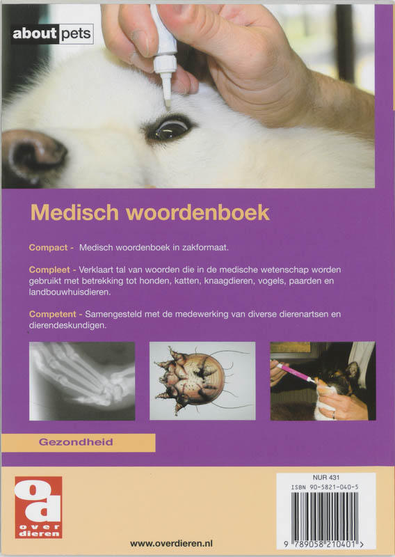 Medisch woordenboek voor dieren / Over Dieren / 38 achterkant