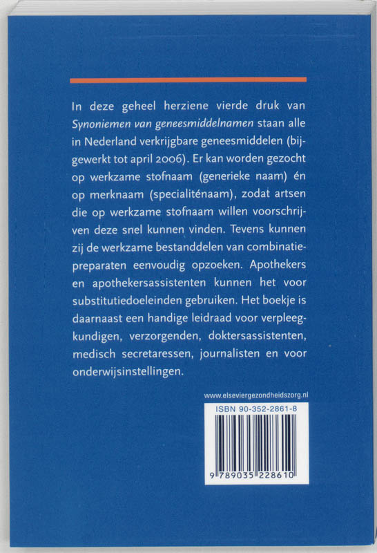 Synoniemen van Geneesmiddelen achterkant