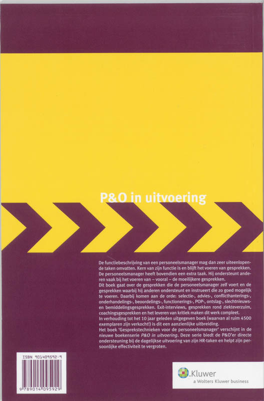 Gesprekstechnieken voor de personeelsmanager / P&O in uitvoering achterkant