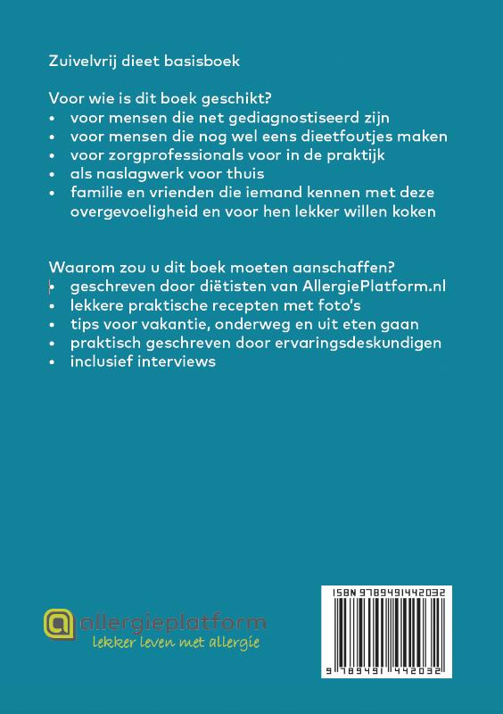 Zuivelvrij dieet basisboek achterkant