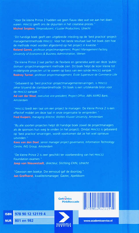 De Kleine Prince 2, Gids Voor Projectmanagement achterkant