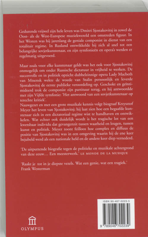 Sjostakovitsj / Olympus achterkant
