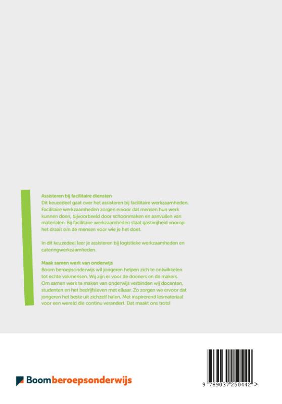 Keuzedeel assisteren bij facilitaire diensten / Keuzedeel achterkant