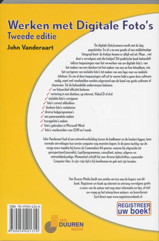 Werken met digitale foto's / Computeridee achterkant