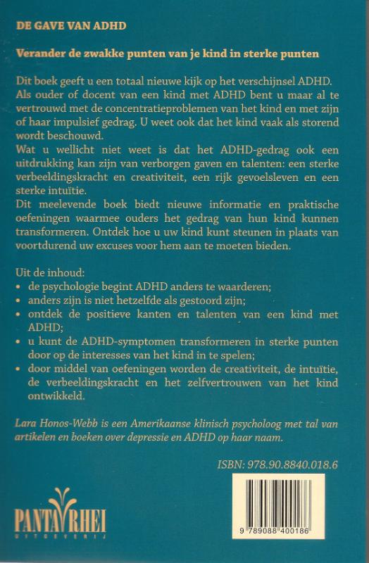 De gave van ADHD achterkant