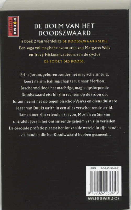 Doodszwaard / 2 De doem van het Doodszwaard / Poema sf/fantasy achterkant