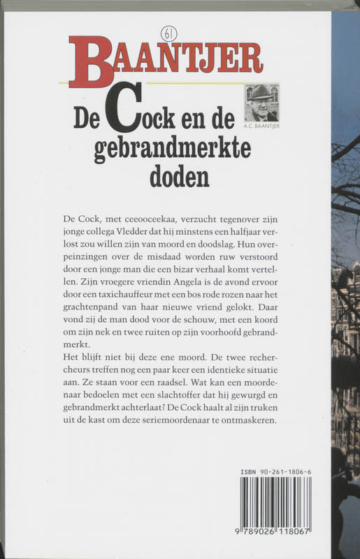 De Cock en de gebrandmerkte doden / Baantjer / 61 achterkant