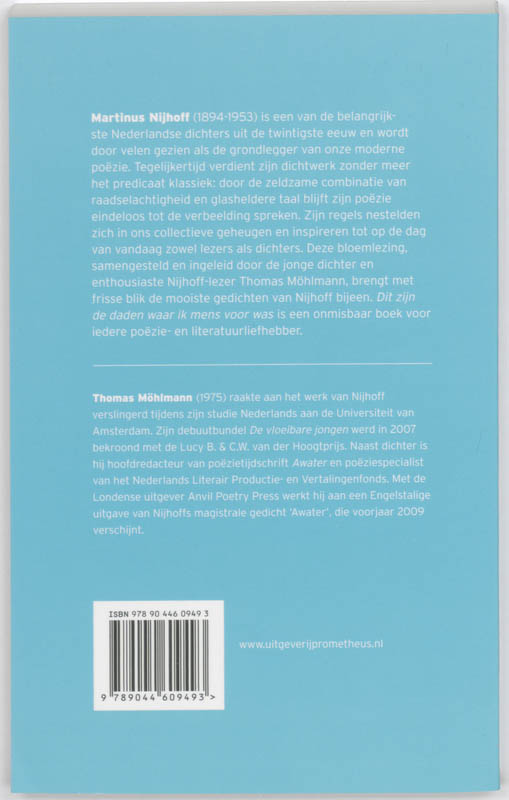 Dit Zijn De Daden Waar Ik Mens Voor Was achterkant