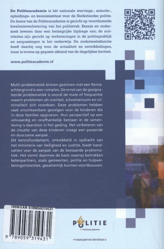 Onderzoeksreeks Politieacademie  -   Aanpak multi-problematiek bij gezinnen met een Roma-achtergrond achterkant