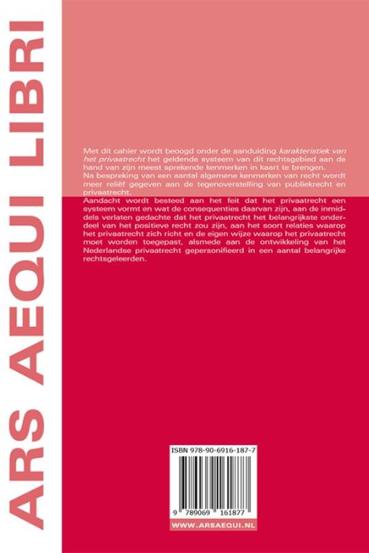 Karakteristiek van het privaatrecht / Ars Aequi Cahiers - Privaatrecht / 10 achterkant