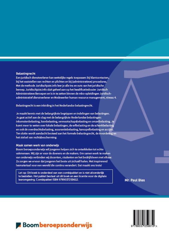 Belastingrecht / Theorieboek / MBO Juridisch achterkant