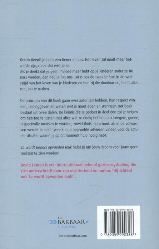 Zo wordt tieners opvoeden leuk! achterkant