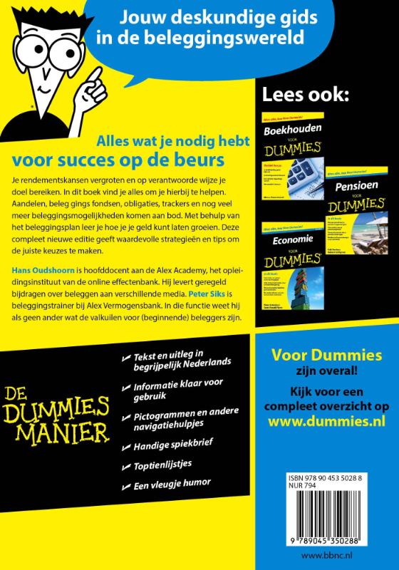Beleggen voor dummies / Voor Dummies achterkant
