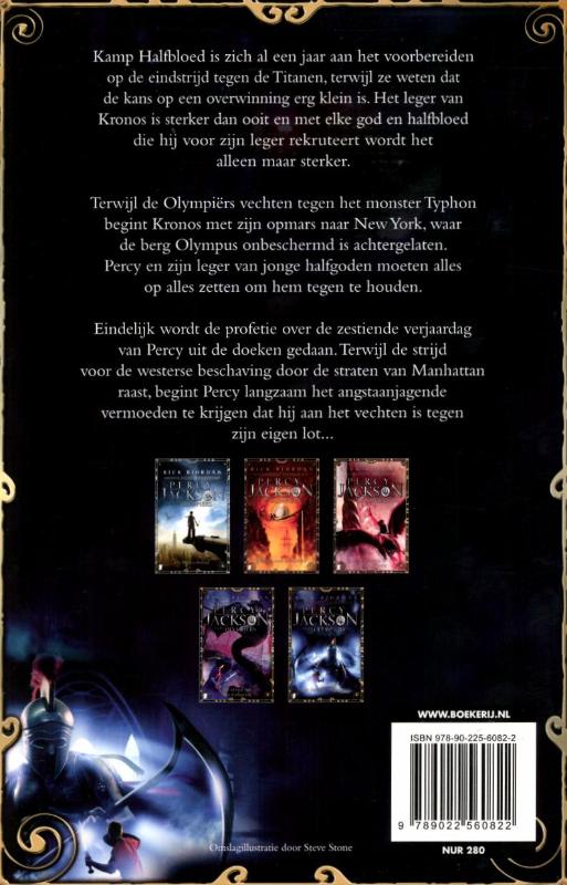 De laatste Olympier / Percy Jackson en de Olympiërs / 5 achterkant
