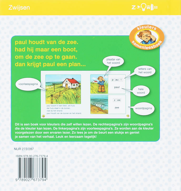 Het boek van Paul / Kleuters samenleesboek achterkant
