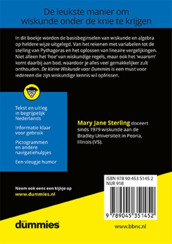 De kleine wiskunde voor Dummies / Voor Dummies achterkant