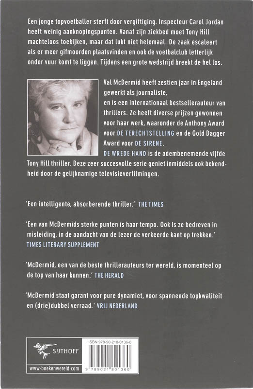 De Wrede Hand Met Gratis Tony Hill Dvd achterkant