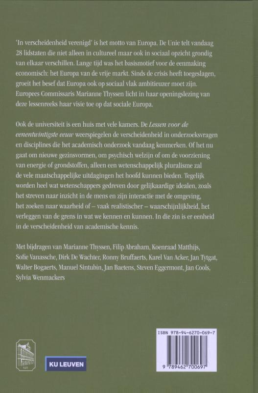 Lessen voor de eenentwintigste eeuw 22 -   In verscheidenheid verenigd achterkant