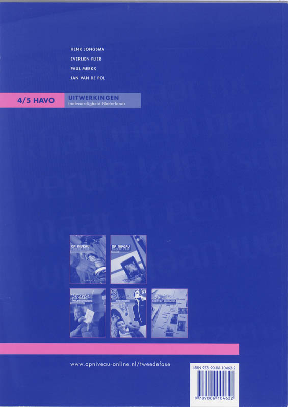 Op Niveau 4/5 Havo tweede fase Uitwerkingen achterkant