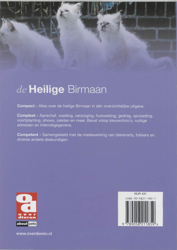 Heilige Birmaan / Over Dieren / 176 achterkant