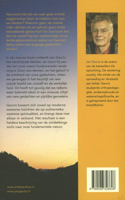 Verslaafd aan denken achterkant