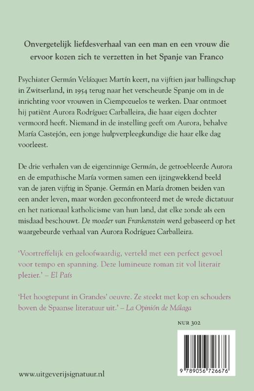 De moeder van Frankenstein achterkant