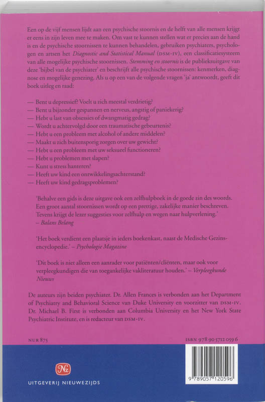 Stemming en stoornis achterkant