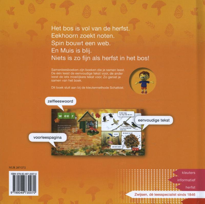 Een bos vol herfst / Kleuters samenleesboek achterkant