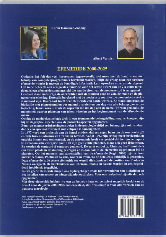 Efemeride 2000-2025 achterkant