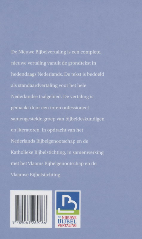 NBV MET DWARSVERWIJZINGEN, STANDAARDEDITIE achterkant