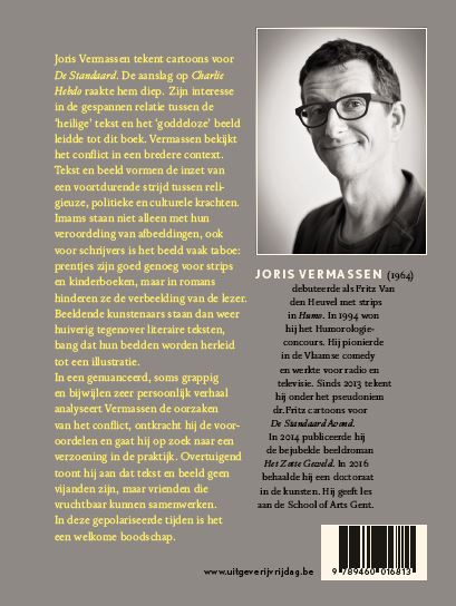 Heilige tekst, goddeloos beeld achterkant