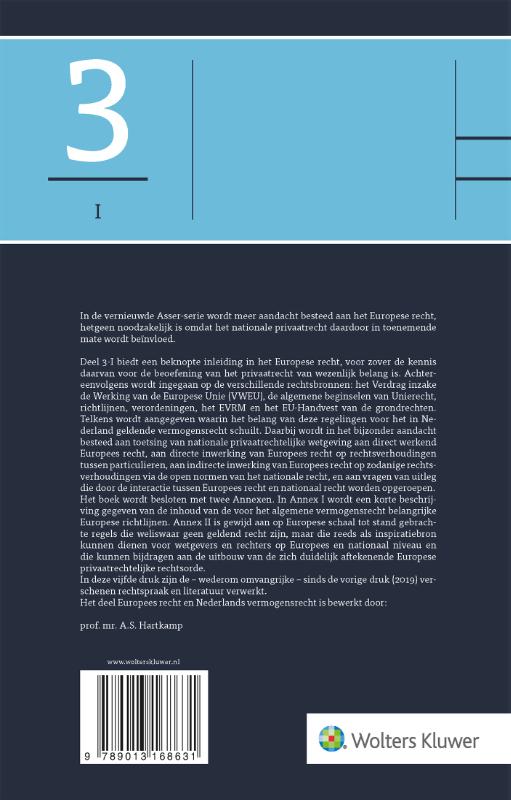 Asser-serie 3-I - Europees recht en Nederlands vermogensrecht achterkant