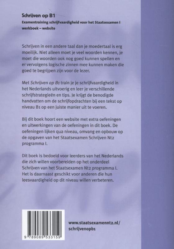 Schrijven op B1 achterkant