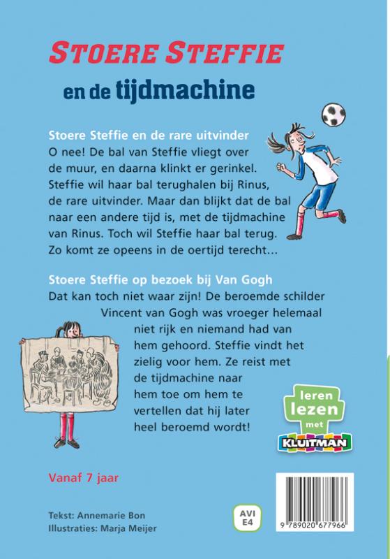 Stoere Steffie en de tijdmachine / Leren lezen met Kluitman achterkant