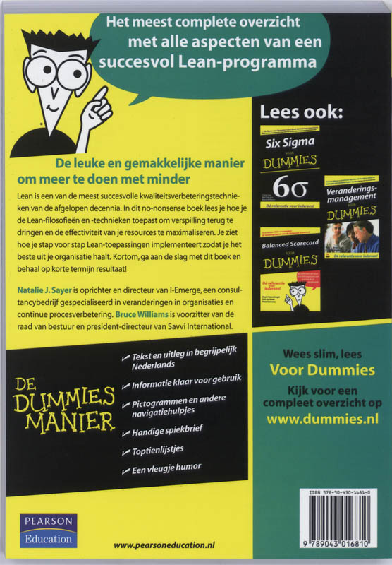 Lean voor Dummies / Voor Dummies achterkant