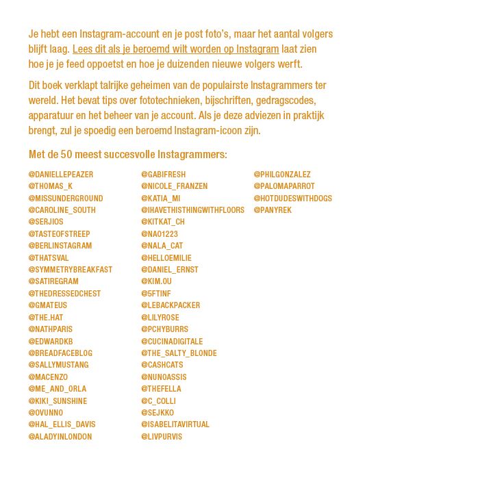 Lees dit als je beroemd wilt worden op Instagram / Lees dit achterkant