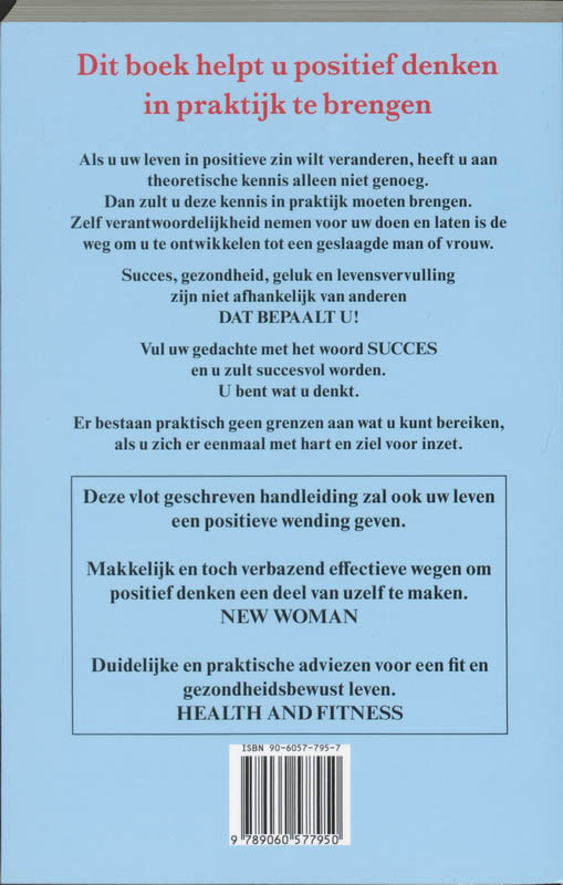Handboek Voor Positief Denken En Leven achterkant